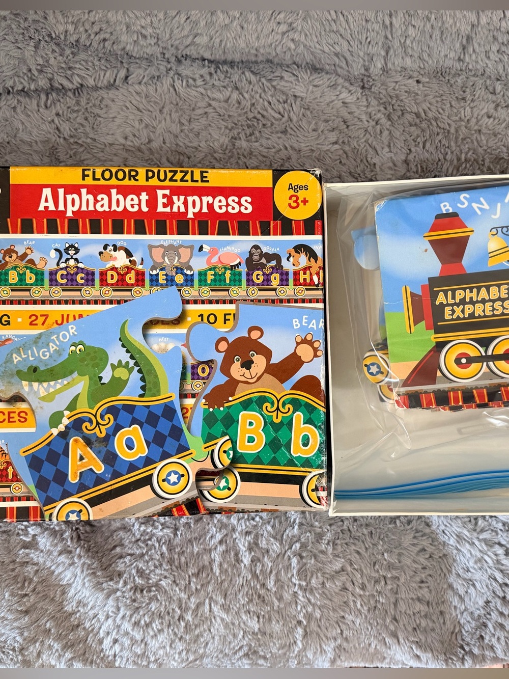 Melissa & Doug Alphabet Express 10ft Long floor Train Puzzle